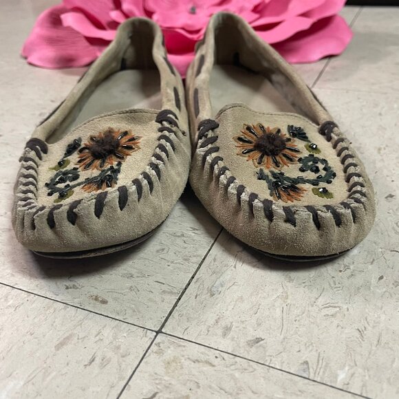 Miu Miu Beige and Brown Moccasins - Picture 3 of 16